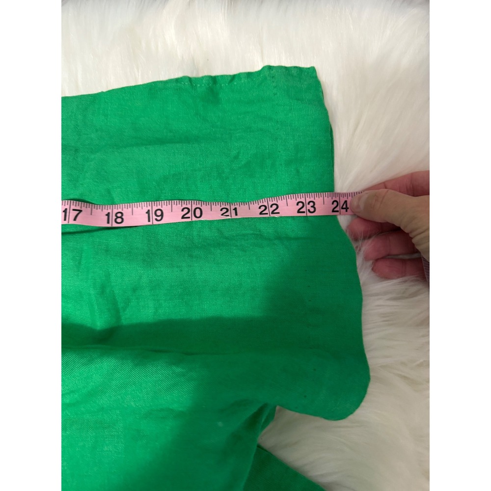 Vintage Susan Bristol - 100% Linen Kelly Green Embroidered Blouse Size Large - Picture 8 of 8